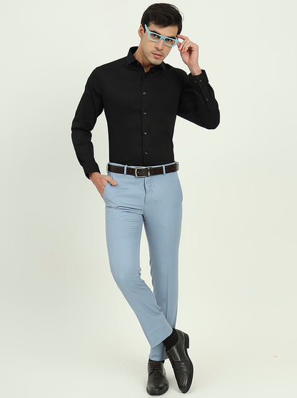 Black Solid Slim Fit Party Wear Shirt | Greenfibre