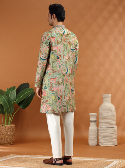 Green Printed Kurta Pajama | TULA