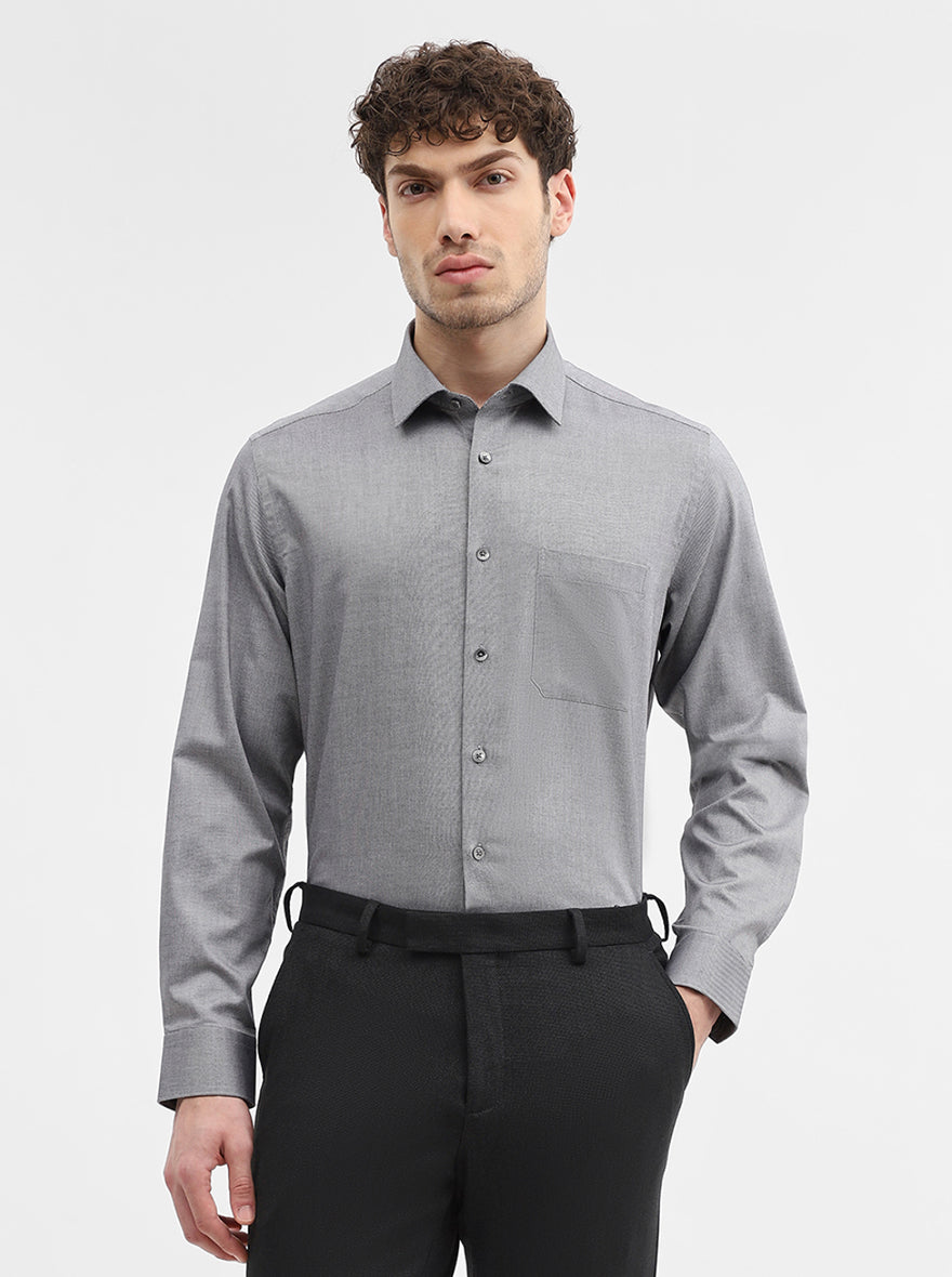 Orange & Grey Checked Regular Fit Formal Shirt | JadeBlue