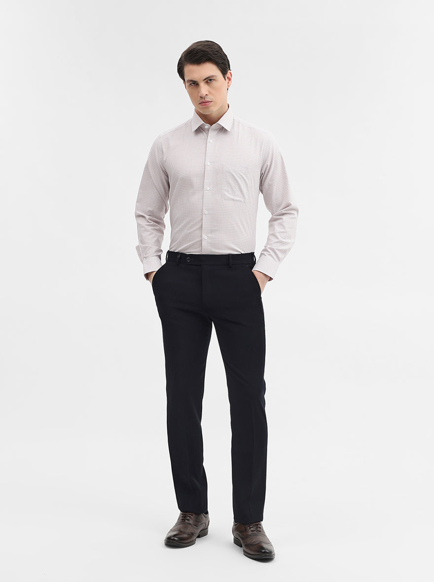 Dark Grey Solid Regular Fit Formal Shirt | JadeBlue