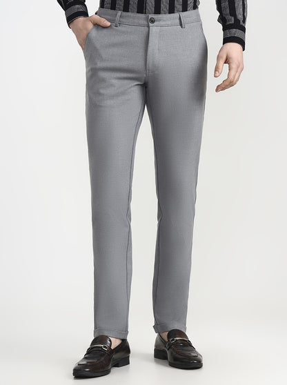 Grey Solid Slim Fit Club Wear Trouser | Wyre