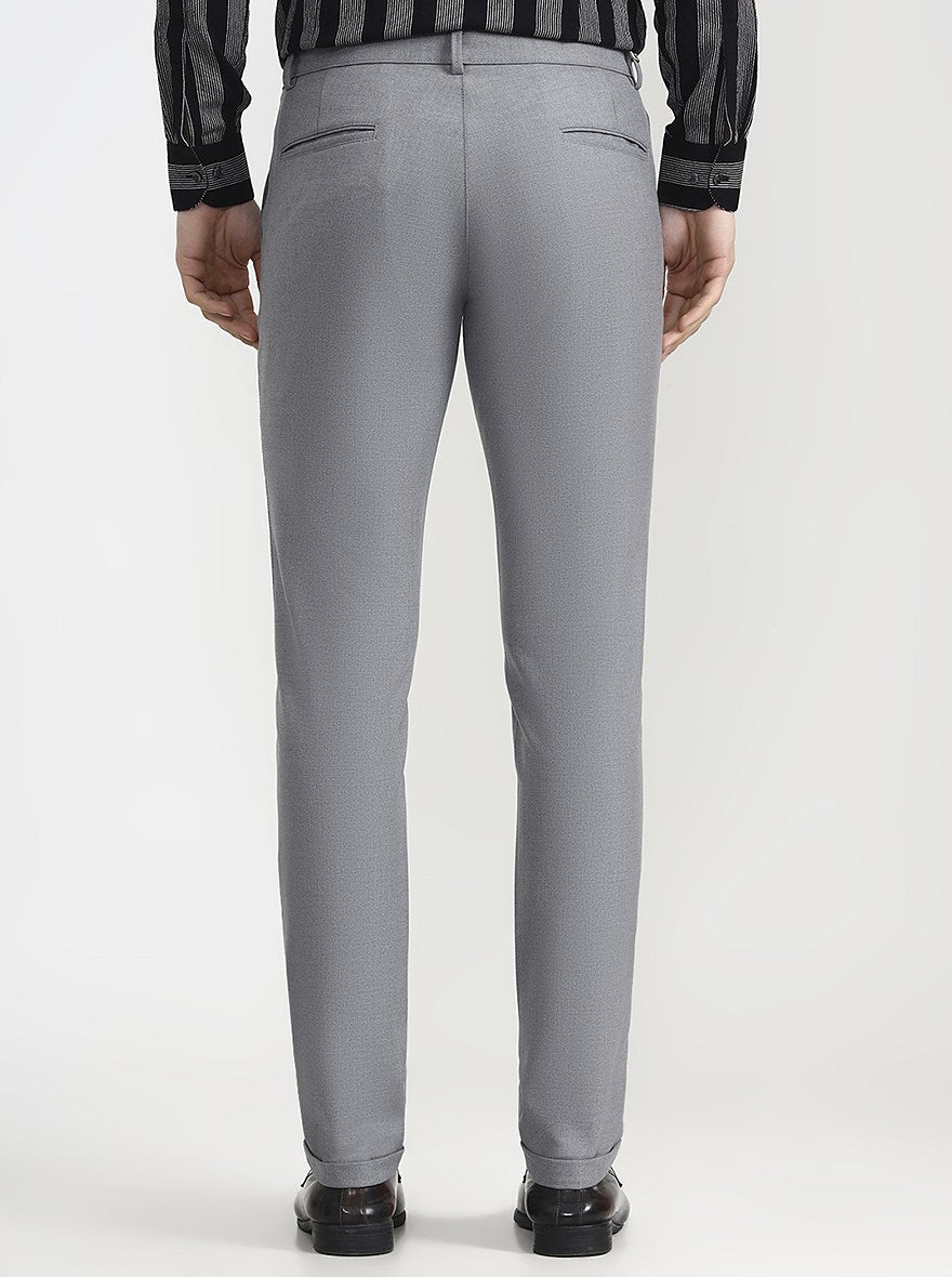 Grey Solid Slim Fit Club Wear Trouser | Wyre
