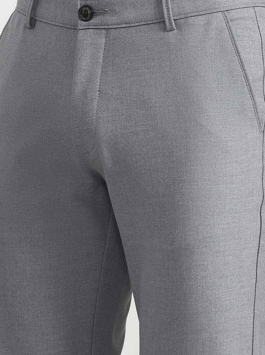 Grey Solid Slim Fit Club Wear Trouser | Wyre