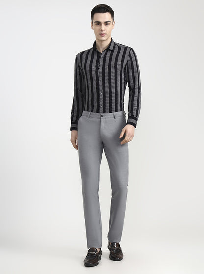 Grey Solid Slim Fit Club Wear Trouser | Wyre