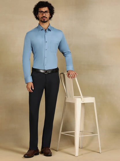 Black Solid Slim Fit Club Wear Trouser | JB Studio