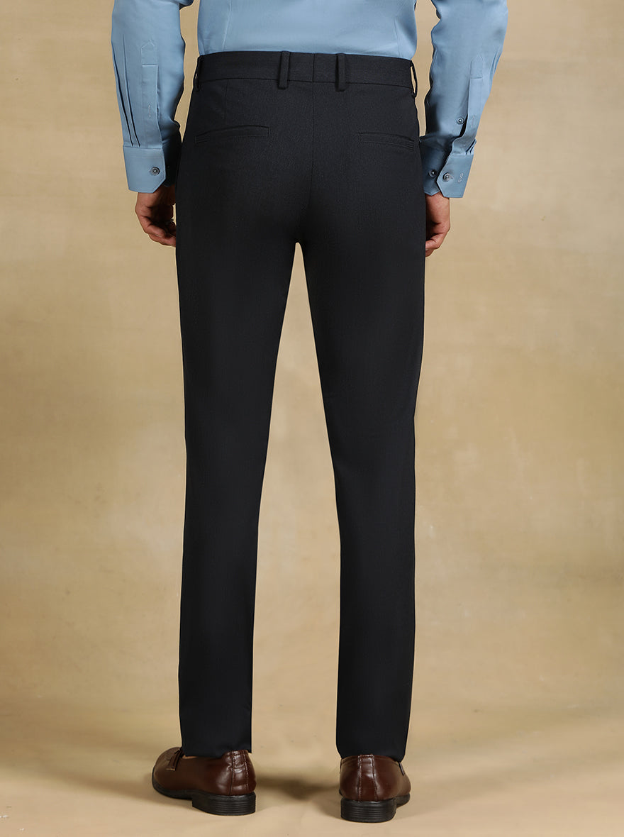 Black Solid Slim Fit Club Wear Trouser | JB Studio