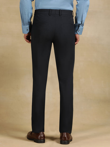 Black Solid Slim Fit Club Wear Trouser | JB Studio