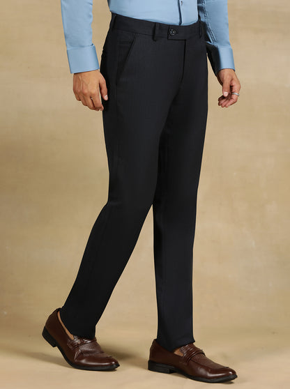 Black Solid Slim Fit Club Wear Trouser | JB Studio