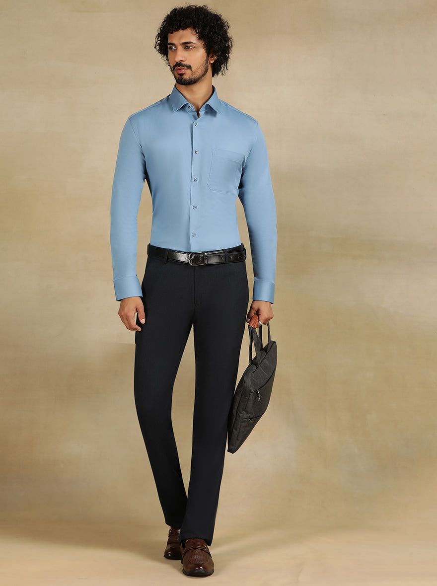 Black Solid Slim Fit Club Wear Trouser | JB Studio
