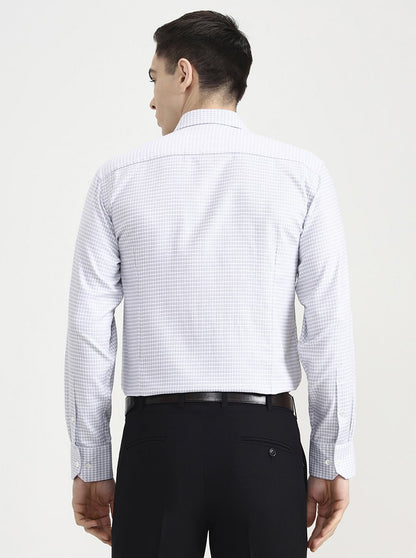 Grey Printed Slim Fit Formal Shirt | JadeBlue Super Luxe