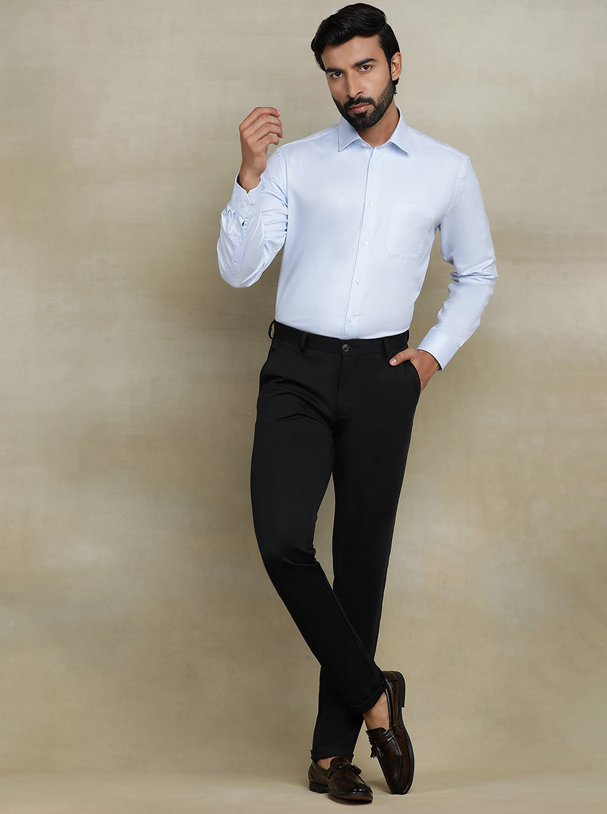 Black Solid Slim fit Club Wear Trouser | JB Studio