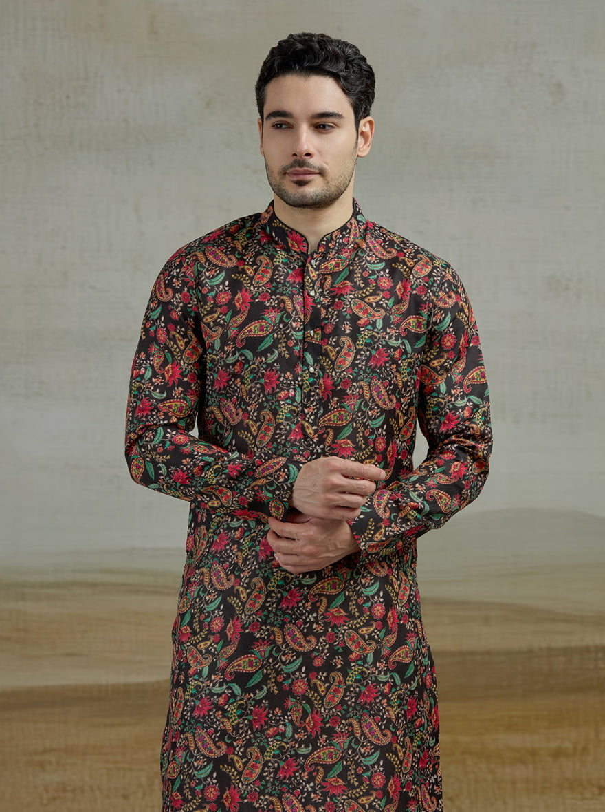 Black Printed Kurta | The Kurta Company