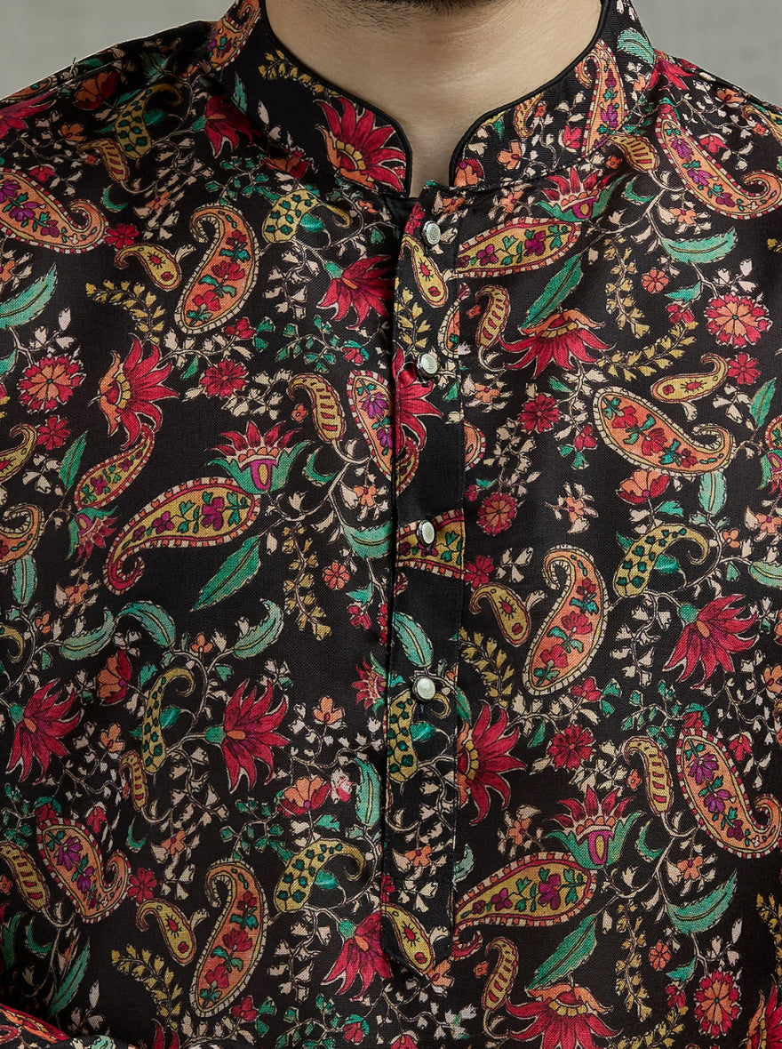 Black Printed Kurta | The Kurta Company