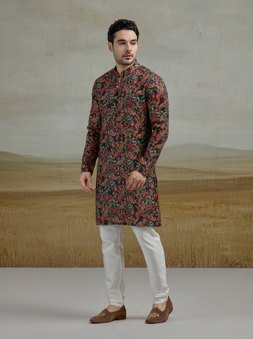 Black Printed Kurta | The Kurta Company