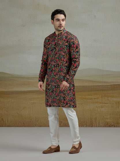 Black Printed Kurta | The Kurta Company