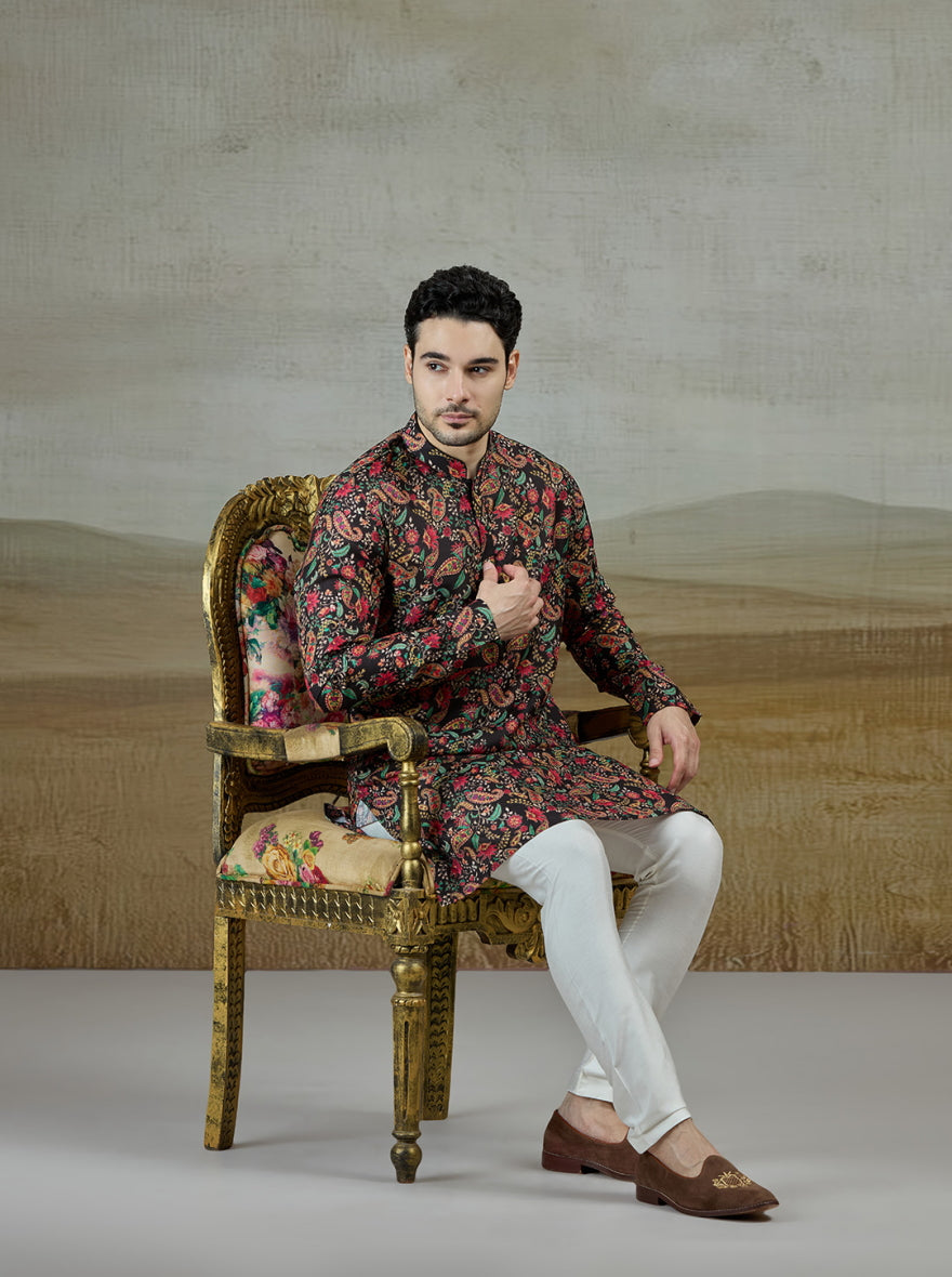 Black Printed Kurta | The Kurta Company
