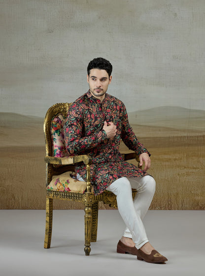 Black Printed Kurta | The Kurta Company