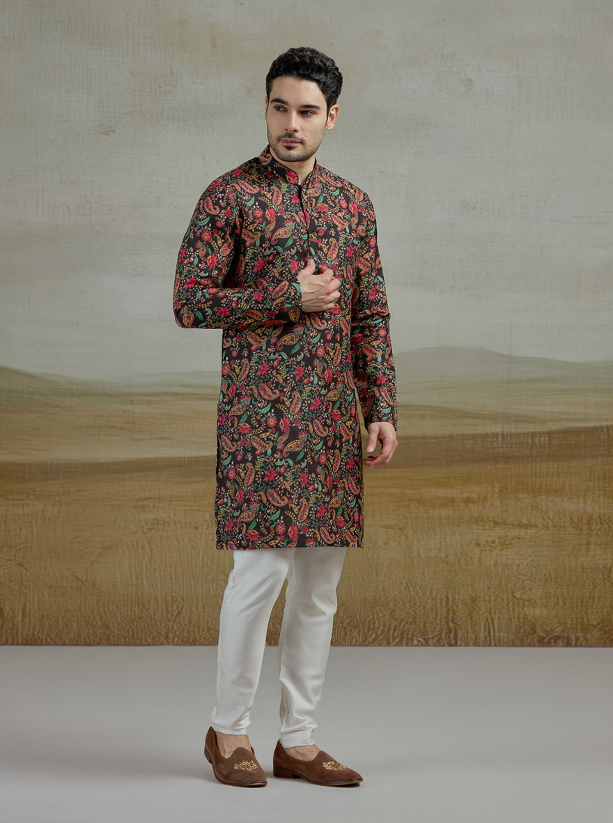 Black Printed Kurta | The Kurta Company