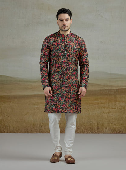 Black Printed Kurta | The Kurta Company