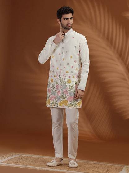Ivory Printed Kurta Pajama | TULA
