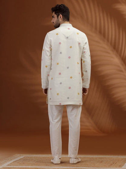 Ivory Printed Kurta Pajama | TULA
