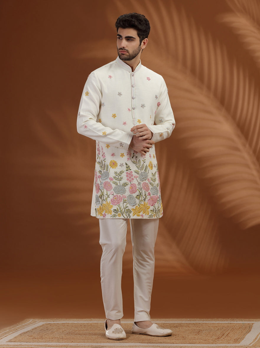 Ivory Printed Kurta Pajama | TULA