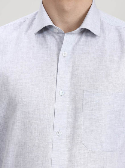 Light Grey Solid Regular Fit Formal Shirt | Greenfibre