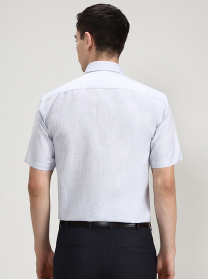 Light Grey Solid Regular Fit Formal Shirt | Greenfibre
