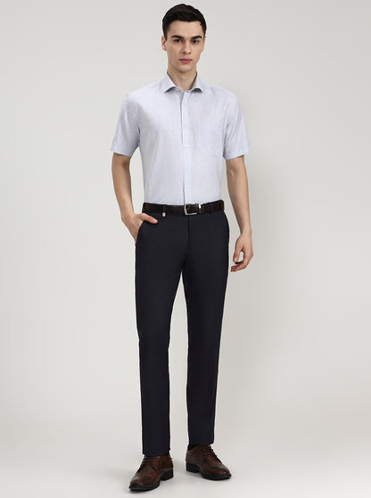 Light Grey Solid Regular Fit Formal Shirt | Greenfibre