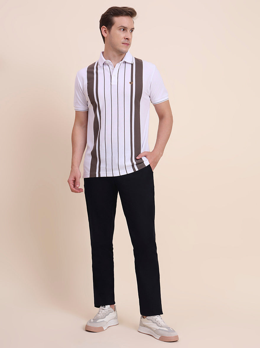 Navy Blue Solid Uno Fit Casual Trouser | JadeBlue