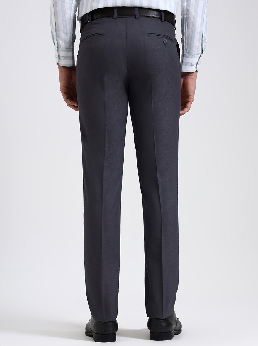 Grey Solid Slim Fit Formal Trouser | JadeBlue Super Luxe
