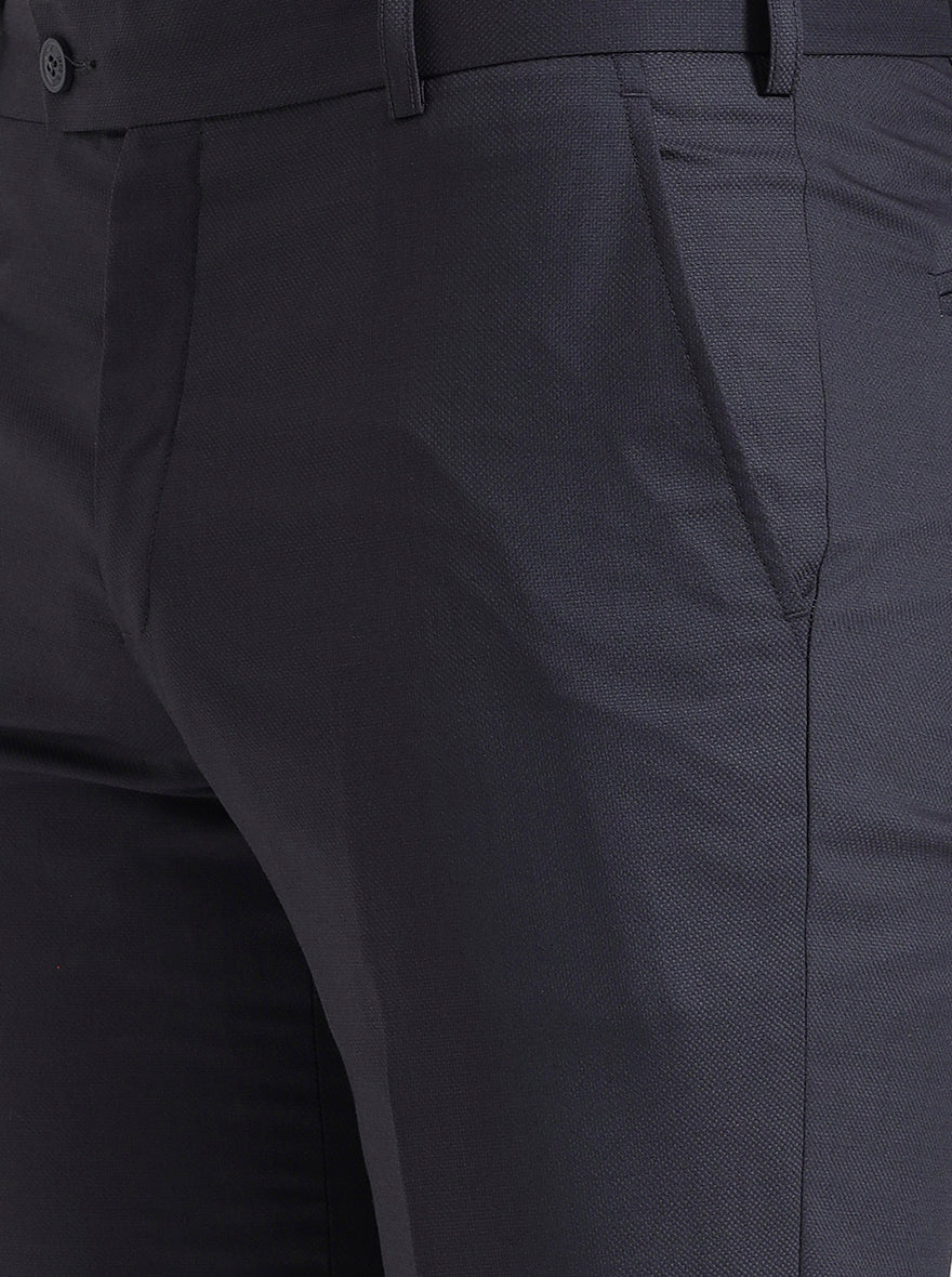 Grey Solid Slim Fit Formal Trouser | JadeBlue Super Luxe