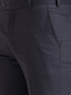 Grey Solid Slim Fit Formal Trouser | JadeBlue Super Luxe