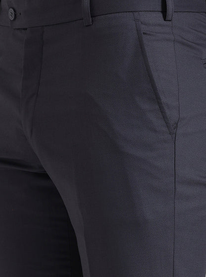 Grey Solid Slim Fit Formal Trouser | JadeBlue Super Luxe
