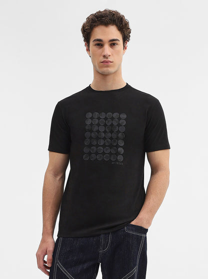 Black Printed Slim Fit T-Shirt | JadeBlue