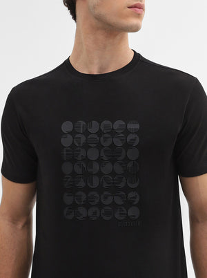 Black Printed Slim Fit T-Shirt | JadeBlue