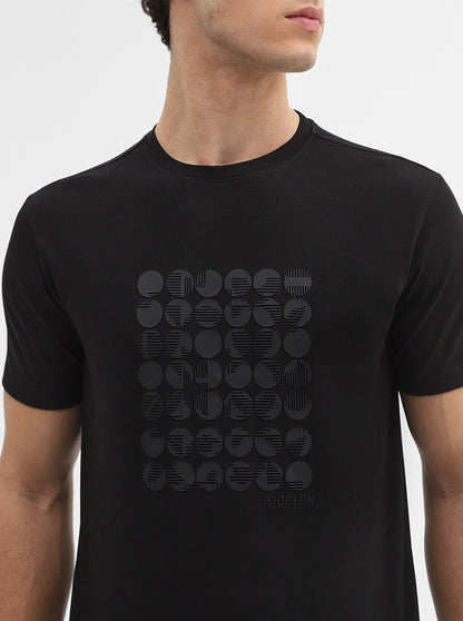 Black Printed Slim Fit T-Shirt | JadeBlue