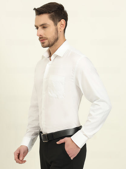 White Solid Regular Fit Formal Shirt | JadeBlue