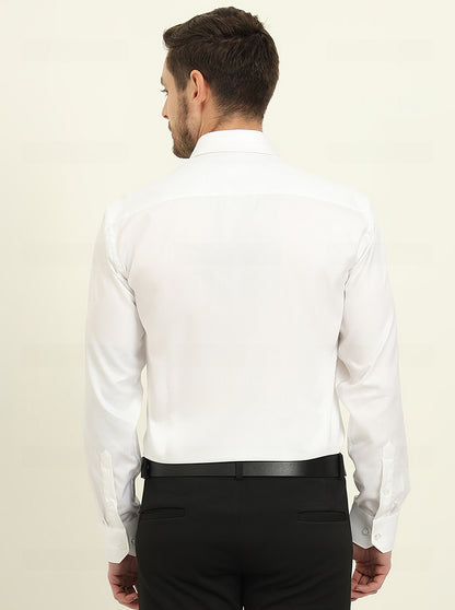 White Solid Regular Fit Formal Shirt | JadeBlue
