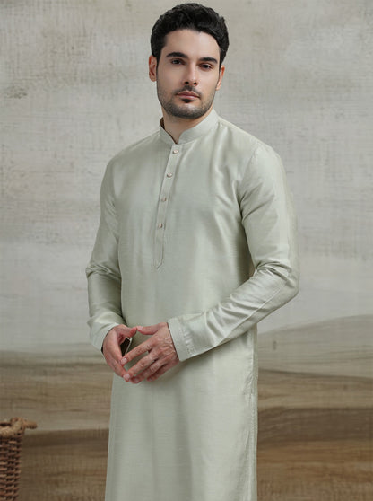 Pista Green Solid Kurta Pajama | Virasana