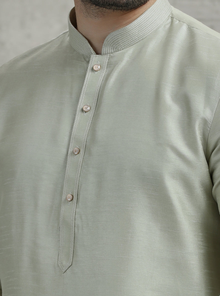 Pista Green Solid Kurta Pajama | Virasana
