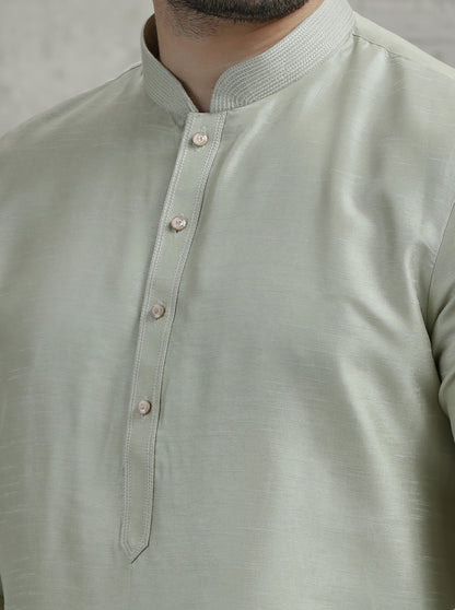 Pista Green Solid Kurta Pajama | Virasana