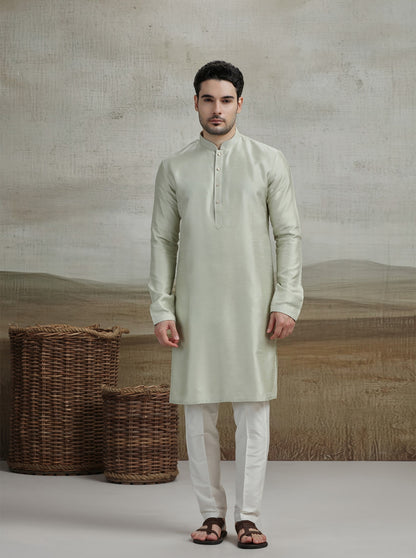 Pista Green Solid Kurta Pajama | Virasana