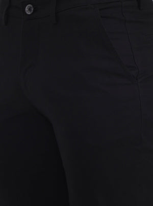 Black Solid Slim Fit Casual Trouser | Greenfibre