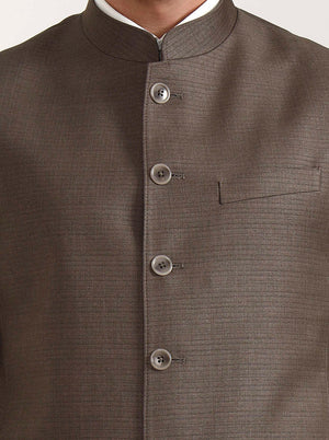 Light Brown Solid Modi Jacket | JadeBlue