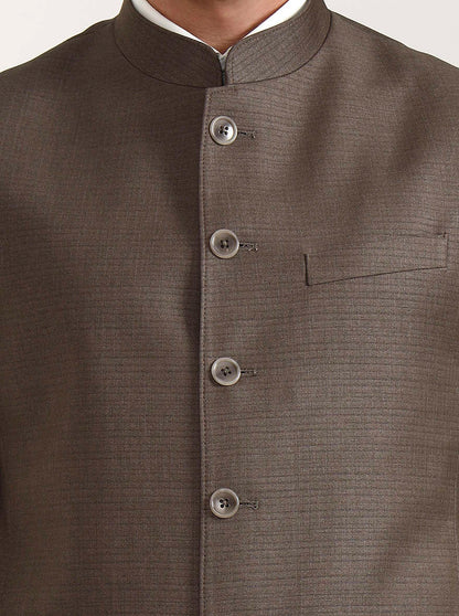 Light Brown Solid Modi Jacket | JadeBlue
