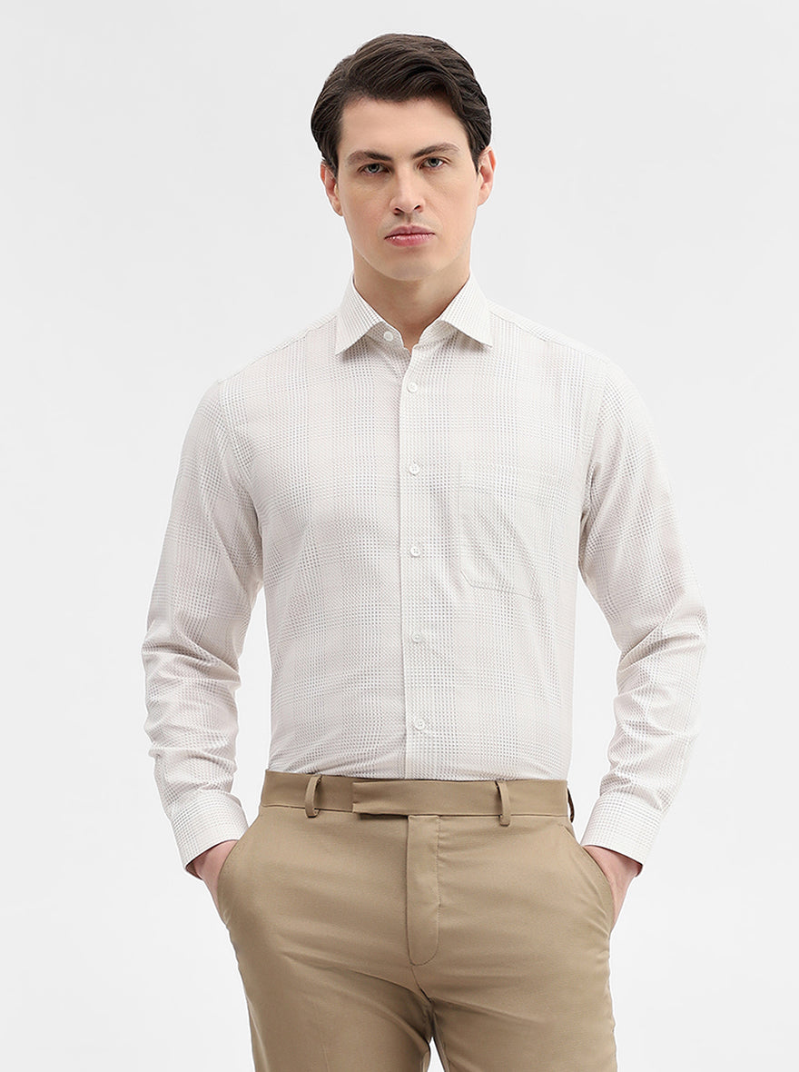 Fawn Checked Slim Fit Formal Shirt | Metal