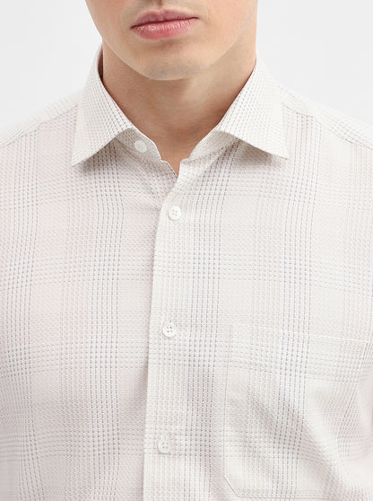 Fawn Checked Slim Fit Formal Shirt | Metal