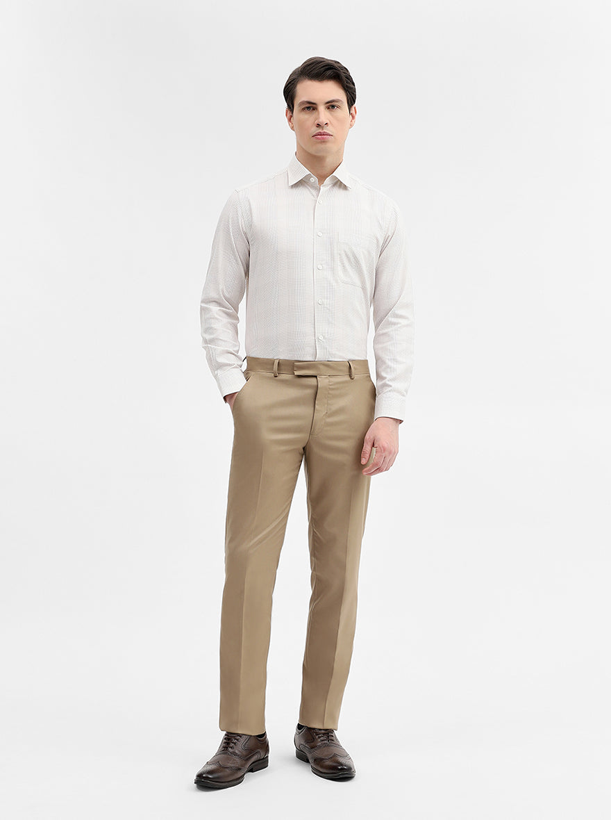 Fawn Checked Slim Fit Formal Shirt | Metal
