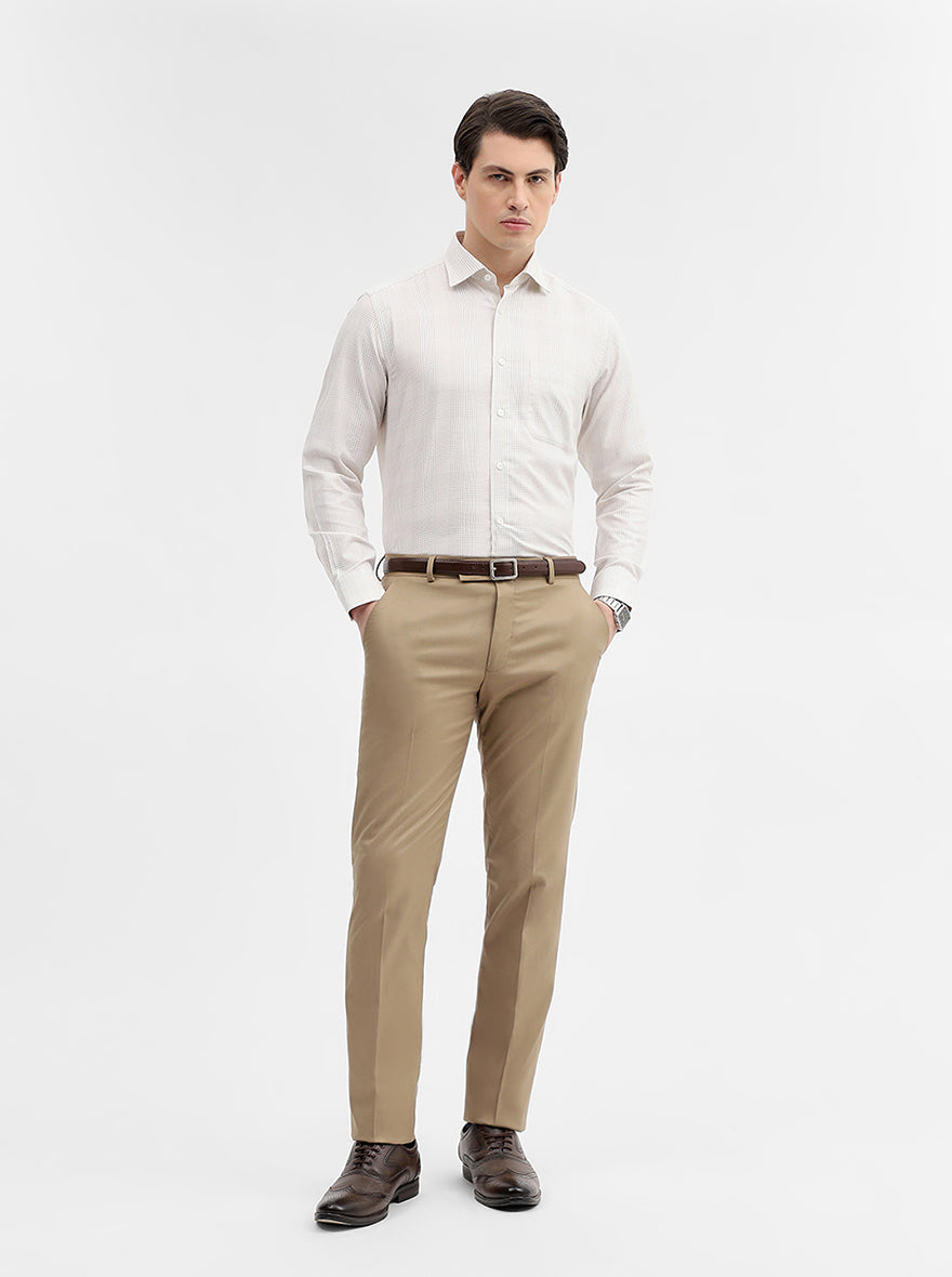Fawn Checked Slim Fit Formal Shirt | Metal